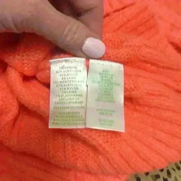 NWT Large Dario sweater in Yummy Melon w/rhinestone accents Item# 7T - Picture 7 of 10